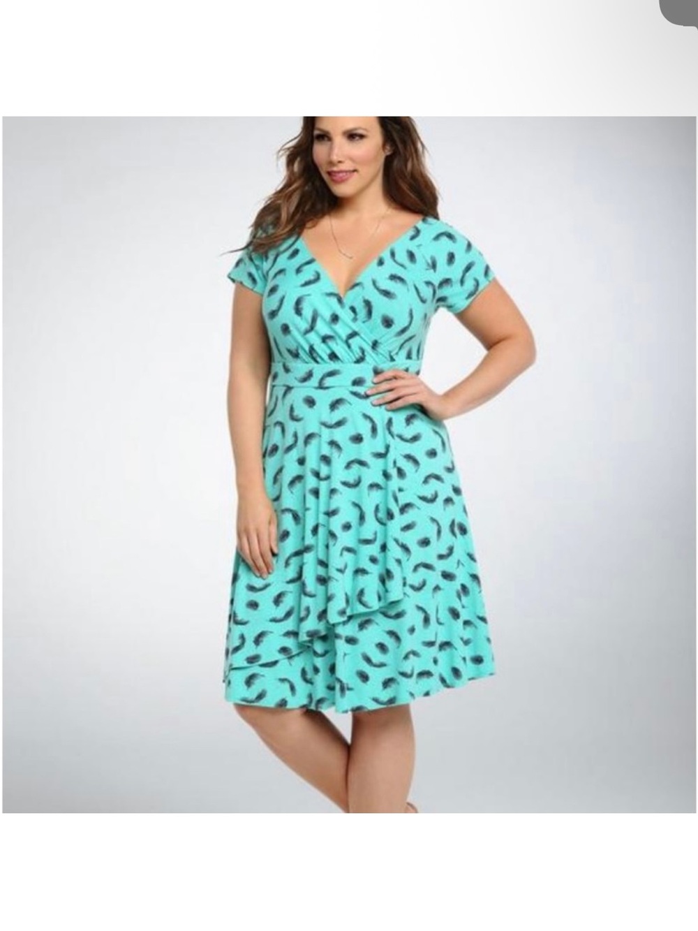 TORRID women’s feather print knee dress. Size 6 plus size